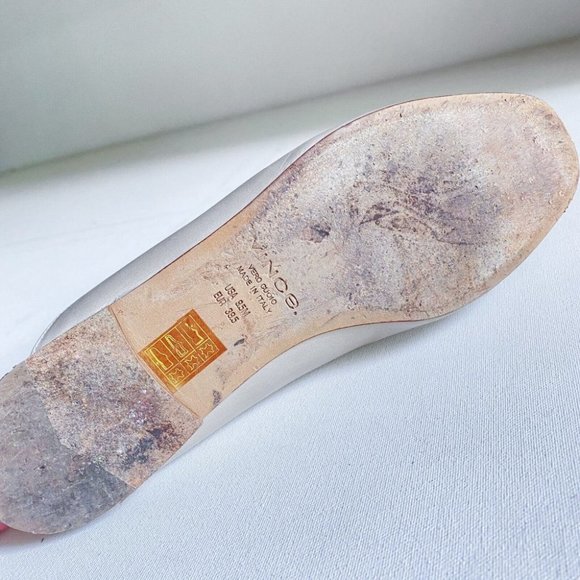 Vince Nude Beige Leather Slip on Slides 9.5 - Picture 8 of 10